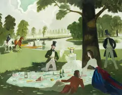 Doris Zinkeisen, Dejeuner sur l'Herbe, oil on canvas