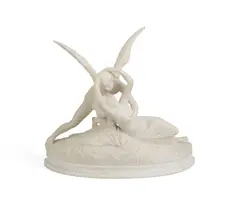 Antonio Canova, late 19th century Italian carved white marble figural group of Cupid and Psyche, marble