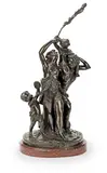 Claude Michel called Clodion, patinated bronze figural group of a male and female baccante and two putti, patinated bronze