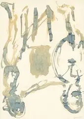 Adieu by Georg Baselitz, 1982, Blaue Tinte auf Papier, sold Nov 2024
