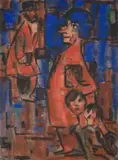 Christian Rohlfs, Rote Figuren (Begegnung auf der Straße)