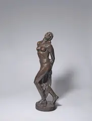 Gerhard Schliepstein, Stehender weiblicher Akt, Bronze mit dunkelbrauner Patina