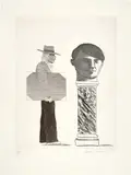David Hockney, The Student: Homage to Picasso, 1973, Radierung und Aquatinta auf Papier