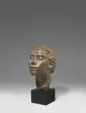 Hermann Haller, Impression nach Tilla Durieux, 1917, Bronze mit brauner Patina, auf Holzsockel montiert