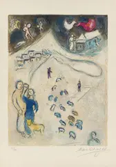 L´hiver by Marc Chagall, 1960, Farblithografie auf Arches-Velin, sold Nov 2024