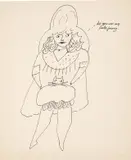 Andy Warhol, Standing Girl (do you see my little pussy), Um 1953, Tinte auf Papier