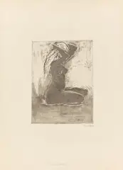 Kniendes Mädchen by Emil Nolde, 1907, Kaltnadel und Aquatinta auf Velin, sold Jun 2025