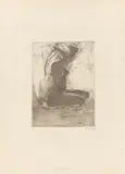 Emil Nolde, Kniendes Mädchen, 1907, Kaltnadel und Aquatinta auf Velin