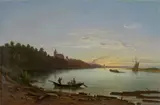 Johann Anton Castell, Blick auf Briesnitz an der Elbe, 1862, Öl auf Leinwand