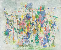 Für Große und Kleine by Heinz Trökes, 1956, Öl auf Leinwand, sold Nov 2025