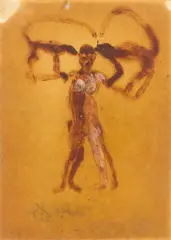 Rosemarie Trockel, Ohne Titel, 1984, Gouache und Bleistift auf ölgetränktem Papier