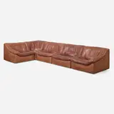 De Sede, Sectional sofa model DS46, set of five, c. 1975, buffalo leather