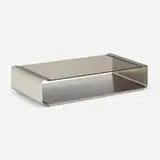 Francois Monnet, Low table, c. 1970, stainless steel, tempered and smoked glass