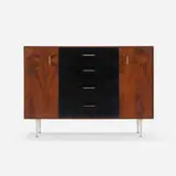 Craig Ellwood, Custom cabinet from the Ellwood Residence, Los Angeles, c. 1955, rosewood, glass, aluminum