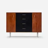 Craig Ellwood, Custom cabinet from the Ellwood Residence, Los Angeles, c. 1955, rosewood, glass, aluminum
