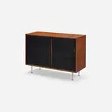 Craig Ellwood, Custom cabinet from the Ellwood Residence, Los Angeles, c. 1955, rosewood, glass, aluminum
