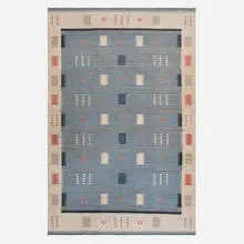 Contemporary, Swedish-style flatweave carpet, hand-woven wool