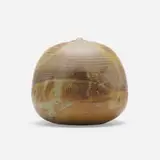 Untitled (with rattle) by Toshiko Takaezu, c. 1980, glazed stoneware, sold Nov 2023