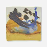 Tile by Toshiko Takaezu, c. 1985, glazed porcelain, sold Nov 2023
