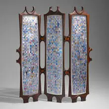 Bud Tullis, Screen, c. 1995, wenge, woven aluminum, sapele