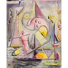 Charles Sahwel, Untitled, 1949, gouache and watercolor on paper