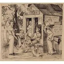 Jack K. Steele, The Conversation, 1938, pencil on paper
