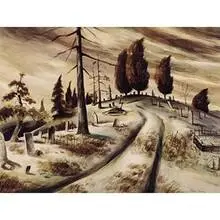 Old Missouri Cemetery by Frederic James, 1940, watercolor on paper, sold Dec 2000