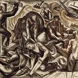 James Daugherty, Construction Workers (Mural Study), 1936, cont on paper