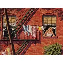 July in Brooklyn by Harry Shokler, 1948, screenprint on paper, sold Dec 2000
