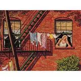 Harry Shokler, July in Brooklyn, 1948, screenprint on paper