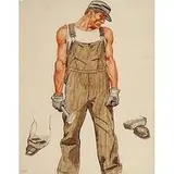 Winold Reiss, Study for Mural, Union Terminal, Cincinnati, OH, c. 1930, Cont on paper