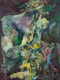 Bernard Schultze, In Gedanken an Puschkin, 1987, Öl auf Leinwand