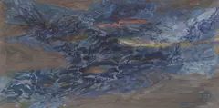 Hann Trier, Segeln II, 1963, Öl auf Leinwand