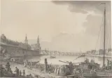 Adrian Zingg, Ansicht von Dresden, 1772, Feder in Schwarz, grau laviert, auf Bütten (Wasserzeichen: D & C Blauw)