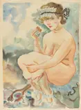 Hockender weiblicher Akt by George Grosz, Um 1929, Aquarell auf Fabriano-Velin, sold Jun 2025