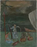 Joachim Ringelnatz, Schlangenbeschwörung (auch: „Das Opfer“), 1926, Öl auf Leinwand