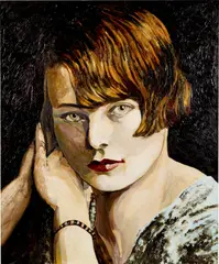 Cornelia Schleime, Lena, 1996, Acryl, Schellack und Asphaltlack auf Leinwand