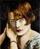 Cornelia Schleime, Lena, 1996, Acryl, Schellack und Asphaltlack auf Leinwand