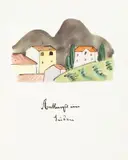 Hermann Hesse, Zwölf Gedichte von Hermann Hesse, 1950, Original-Lederband mit 13 Aquarellen, mit Tuschfeder, jeweils auf Bütten, und typographischem Text