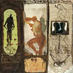 Ohne Titel by Cornelia Schleime, 1986, Collage und Mischtechnik auf Nessel, sold Jun 2010