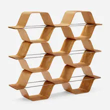 Bill Curry, Honeycomb modules, model HM-3, c. 1970, walnut laminated plywood