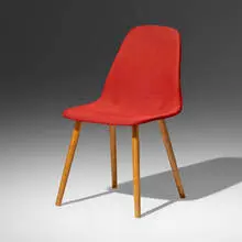 Charles Eames and Eero Saarinen, Chair from the Museum of Modern Art Organic Design Competition, 1940, Honduran mahogany, upholstery
