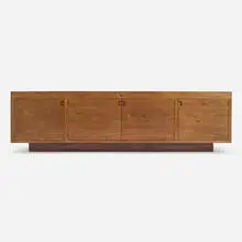 William Kesling, Custom console from the Oceanview residence for Walton J. MacConnell, Spindrift Dr., La Jolla, CA, c. 1947, walnut