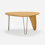 Rudder dining table, model IN-20 by Isamu Noguchi, 1949, birch, zinc-plated steel, sold Nov 2023