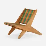 Ficks Reed, Folding chair, c. 1950, fir, Lumite