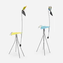 Malcolm Moran, Giraffe mobiles, pair, c. 1954, painted metal