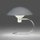 Greta von Nessen, Anywhere table lamp, 1952, enameled aluminum, enameled steel, plastic