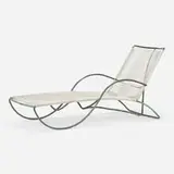 Walter Lamb, Chaise lounge, model C-4700, c. 1952, bronze, cotton cord