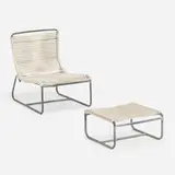 Walter Lamb, Sleigh chair, model C-5720 and ottoman, model C-5726