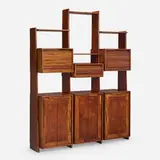 Bruce McQuilkin, Shelving unit, c. 1985, tropical hardwood